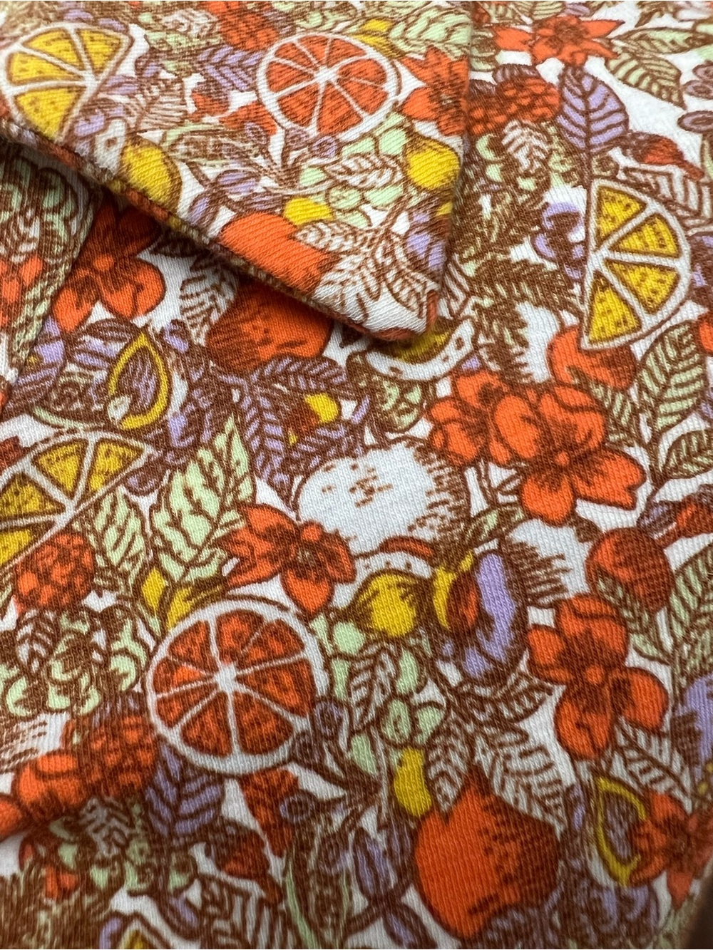 Anthropologie Maeve Ruched Button-Front Citrus/Floral Top, seen on General Hosp! - Picture 12 of 16